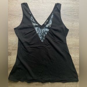 Ruby Cho Black Sequined Shirt Size Large